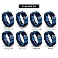 font options for inside engraving on blue eastern hemisphere rings