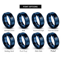 font options for inside engraving on blue eastern hemisphere rings