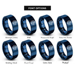 font options for inside engraving on blue eastern hemisphere rings