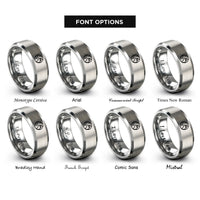 font options for inside engraving on gray eastern hemisphere rings