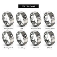font options for inside engraving on grey eastern hemisphere rings