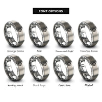 font options for inside engraving on grey eastern hemisphere rings
