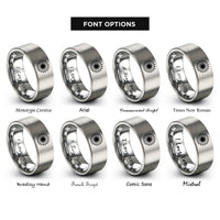 font options for inside engraving on gray eclipse rays rings