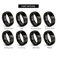 font options for inside engraving on black edc pen rings