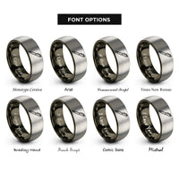 font options for inside engraving on gunmetal & silver edc pen rings