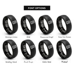 font options for inside engraving on black eddy curve rings