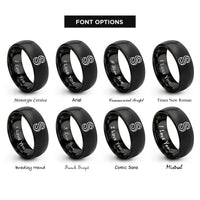font options for inside engraving on black eddy curve rings