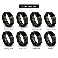 font options for inside engraving on black eddy curve rings
