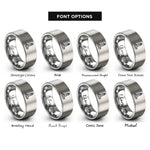 font options for inside engraving on silver eddystone lighthouse waves rings