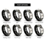 font options for inside engraving on black & gray edge creaser rings