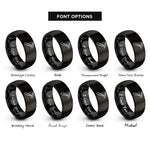 font options for inside engraving on black edge creaser rings