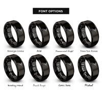font options for inside engraving on black edge creaser rings
