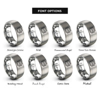 font options for inside engraving on gray eeprom chip rings