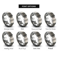 font options for inside engraving on silver eeprom chip rings
