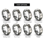 font options for inside engraving on silver eeprom chip rings
