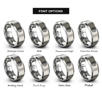font options for inside engraving on silver eeprom chip rings