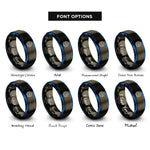 font options for inside engraving on gunmetal & blue eeprom chip rings