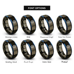 font options for inside engraving on gunmetal & blue eeprom chip rings
