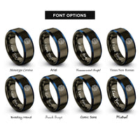 font options for inside engraving on gunmetal & blue eeprom chip rings
