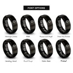 font options for inside engraving on black egg rings