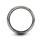 egg crack engraving on black & gray tungsten wedding band