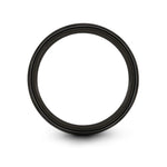 egg crack engraving on black & grey tungsten wedding band