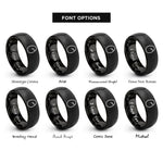 font options for inside engraving on black egg crack rings
