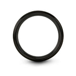 egg crack engraving on black tungsten wedding band