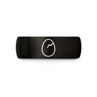 black tungsten egg crack wedding band