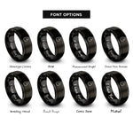 font options for inside engraving on black egg crack rings