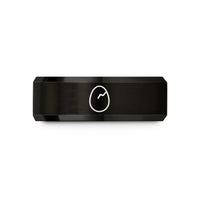 black tungsten egg crack wedding band