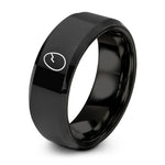 black tungsten egg crack ring