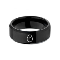 black tungsten egg crack wedding band