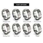font options for inside engraving on grey egg crack rings