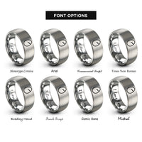 font options for inside engraving on grey egg crack rings