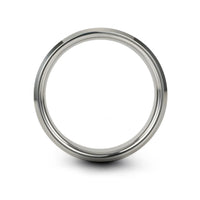 egg crack engraving on grey tungsten wedding band
