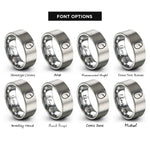 font options for inside engraving on gray egg crack rings