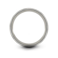 egg crack engraving on gray tungsten wedding band