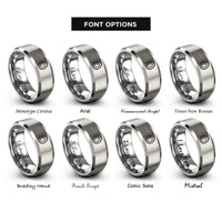 font options for inside engraving on silver egg rings