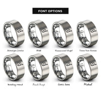 font options for inside engraving on silver egg pattern hook rings