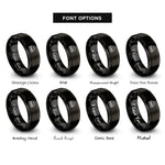 font options for inside engraving on black eggs benedict rings