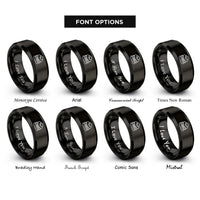 font options for inside engraving on black eggs benedict rings