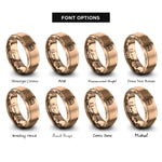 font options for inside engraving on rose gold eggs benedict rings