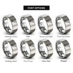 font options for inside engraving on silver egret rings