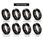font options for inside engraving on black & grey egypt rings