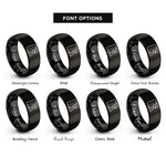 font options for inside engraving on black egypt rings