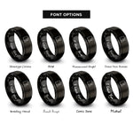 font options for inside engraving on black egypt rings