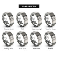 font options for inside engraving on silver egypt rings