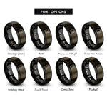 font options for inside engraving on gunmetal & black egypt rings