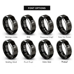 font options for inside engraving on black & gray ehwaz rings